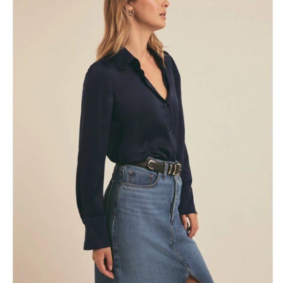 NWT Favorite Daughter Take Me Seriously Bodysuit XL Navy Blue - Picture 2 of 6